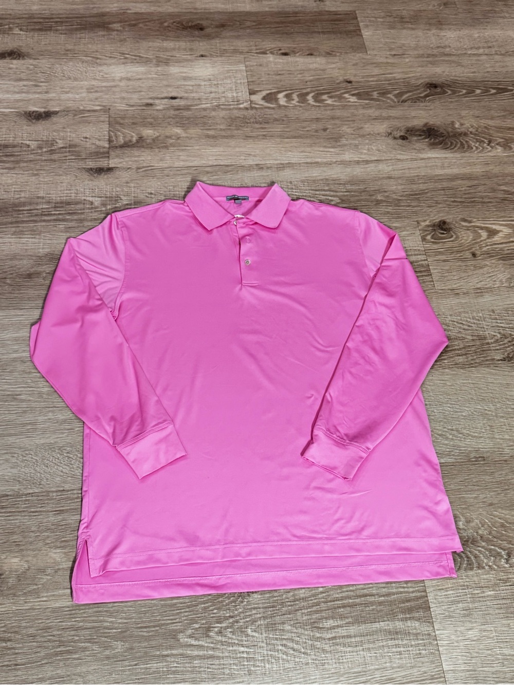 Peter Millar Summer Comfort Pink Performance Long Sleeve Golf Polo Men’s Large